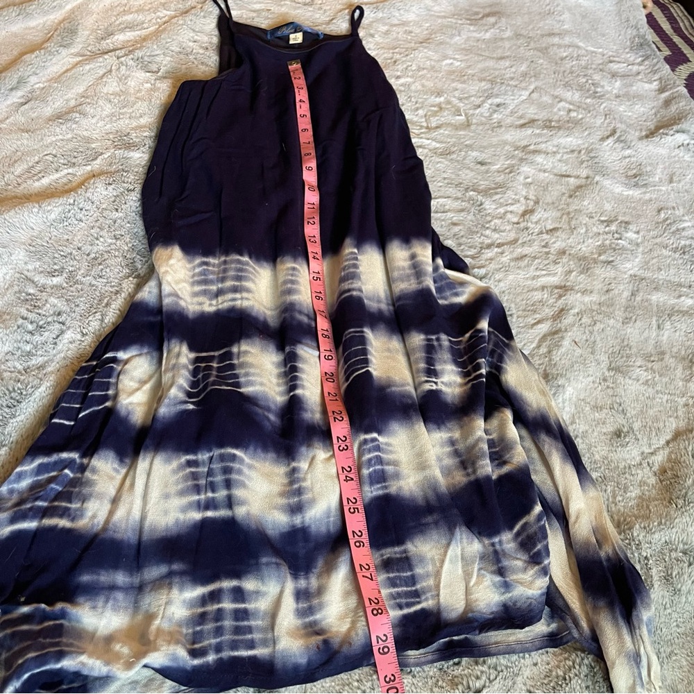 Francesca’s Collection Blue Rain Boho Tie Dye Midi Draped Dress - SMALL - Picture 6 of 10